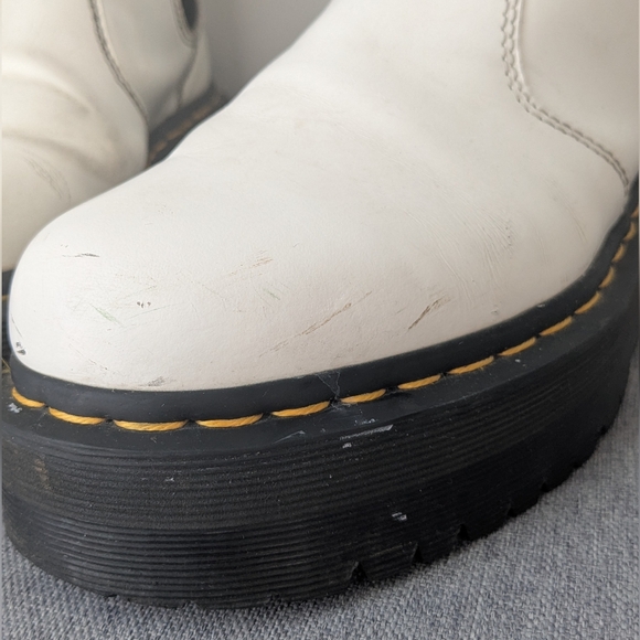 Dr Martens sz 8M 9W white leather platform chelsea boots - Air Wair - Picture 10 of 16